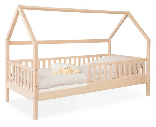 Ehrenkind Hausbett aus massiver Buche – höhenverstellbar und FSC® zertifiziert - Abenteuerbetten aus nachhaltigem Buchenholz, ideal für kreative Kinderzimmergestaltungen und mit praktischen Bettkasten-Schubladen für zusätzlichen Stauraum.