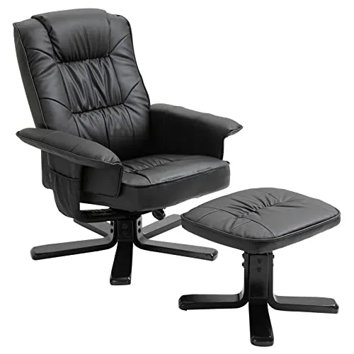 IDIMEX Relaxsessel CHARLY - Neigungsverstellbarer Fernsehsessel mit Hocker, Schwarz - Sessel mit neigungsverstellbarer Rückenlehne und gepolstertem Hocker für ultimativen Komfort. Ideal zum Entspannen nach einem langen Tag.
