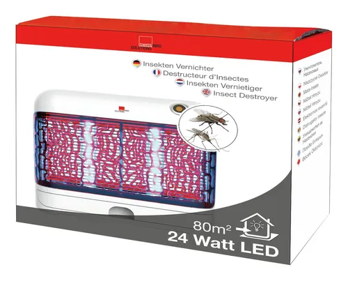 Premium Insektenfalle Swissinno 1246 - Effektiver Insektenvernichter - Insektenlampe für Innenbereiche, geruchlos und leise, einfach zu reinigen und ideal gegen Fliegen und Mücken.