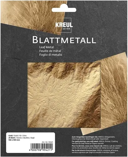 KREUL Blattmetall Home Design ART DECO gold 140 x 140 mm 6 Blatt