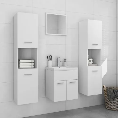 Maison Exclusive Badmöbel-Set in Weiß aus Holzwerkstoff