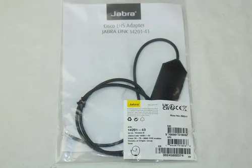 JABRA EHS-Adapter für Pro94xx/Pro92x/Motion Office an Cisco - Schwarz - Headsetzubehör für Cisco Telefone, ermöglicht die Fernrufannahme mit Jabra-Headsets und steigert so die Produktivität am Arbeitsplatz.