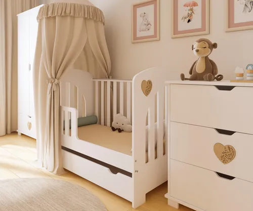 ZEE Babybett Kinderbett 2-in-1 Heart