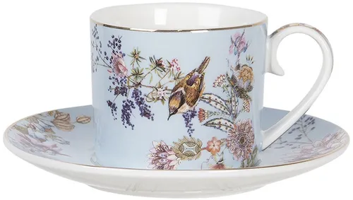 Kaffeetasse mit Untertasse 11x8x7 / Ø 16x2 cm / 0.22L mehrfarbig 6CE1172