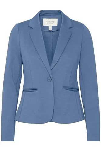 b.young BYRizetta Damen Blazer Jackenblazer Anzugsblazer mit Stretch Reverskragen 1-Knopf-Form Paspeltaschen Slim fit, Größe:40, Farbe:Blue Horizon (183929)