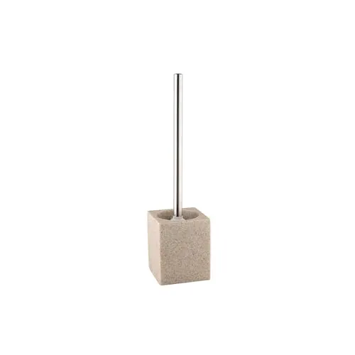 axentia WC Garnitur Venedig aus Plastic/Stainless Steel, in der Farbe Beige, Abmessungen: 10x10x37,50 cm, 126693