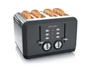 Arendo Toaster für 4 Scheiben, Edelstahl, 1630 W in schwarz von Arendo
