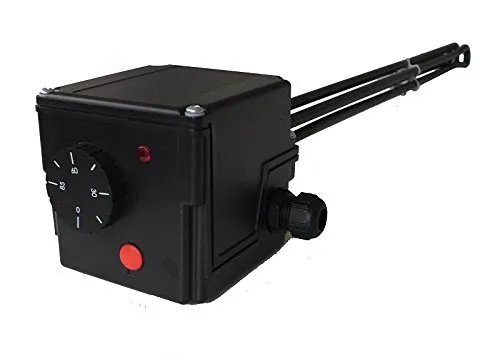 Alpha Thermotec Heizstab HP 1,5 kW - isolierte Ausführung mit Überhitzungsschutz - Heizstäbe für emaillierte Brauchwasserspeicher, mit einstellbarem Temperaturregler von 34°C bis 75°C und Schutzart IP54 für sicheren Betrieb.