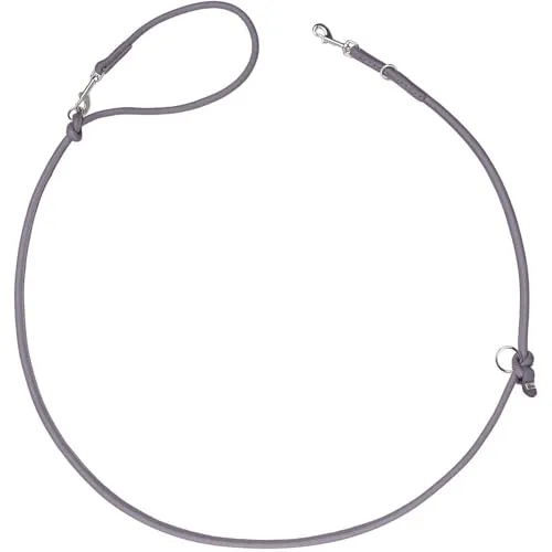 Hunter Soho Round Mini Hundeleine flieder-grau - Elegante, verstellbare Führleine aus chromfreiem Premiumleder, in drei Längen nutzbar und extrem robust dank reißfestem Nylonkern. Ideal für stilbewusste Hundehalter!