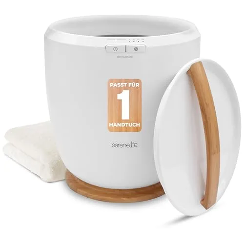 Handtuchwärmer Elektrisch Natur – Kompakter Handtuchheizkörper mit Timer & Überhitzungsschutz, Towel Warmer für 1 Handtuch, Energiesparend & Mobil, Für Zuhause, Spa, Hotel oder Wellnessbereich