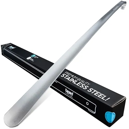 biped Metall Schuhlöffel lang, aus gebürstetem Edelstahl