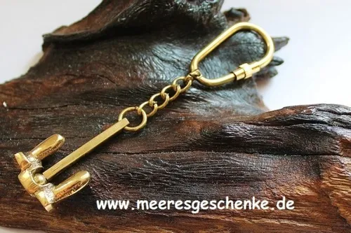 Schlüsselanhänger Patent-Anker ca. 4 x 2 cm, Länge ca. 10,5 cm Messing