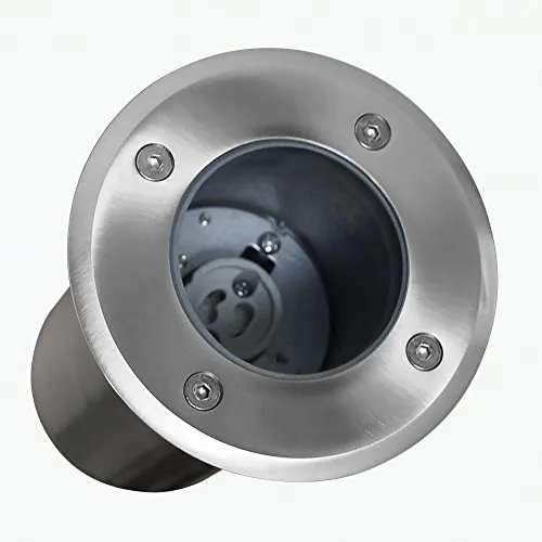 Maxkomfort Bodeneinbaustrahler Bodenlampe Bodenstrahler Bodenspot Einbauleuchte Rahmen inkl. GU10-Fassung RUND Durchschleifbar Bodeneinbauleuchte 820A