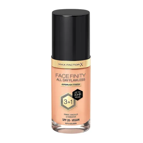 Facefinity All Day Flawless 3w1 kryjący podkład w płynie N75 Golde 3616303999476