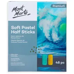 Mont Marte Weiche Pastellkreide Softpastell Halbkreiden 48 Farben – Ideal für kreative Kunstwerke - Extra weiche Pastellkreiden mit hoher Pigmentierung für lebendige Farben und feine Nuancen. Perfekt für expressive Arbeiten und kreative Techniken. Ideal für Künstler, die mit intensiven Farbverläufen arbeiten möchten.