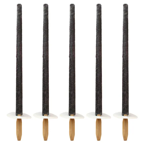 Gartenfackeln Wachsfackeln mit Handteller, 5 Stück, grau, Größe: ca. 30 x 700 mm