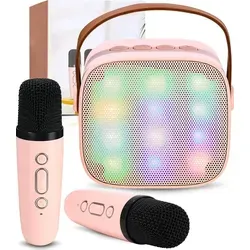 Tragbarem Bluetooth-Karaoke Maschine mit 2 Drahtlosen Mikrofonen