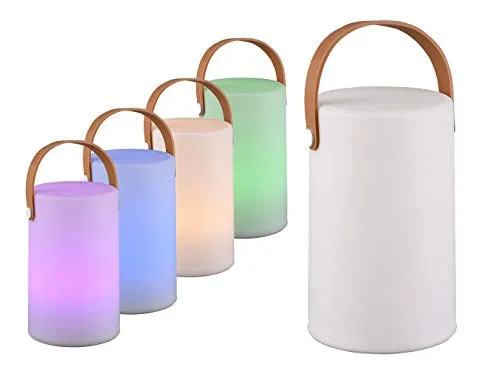 meineWunschleuchte 2er SET - Wiederaufladbare Akku Tischleuchten mit RGB Farbwechsler - Lampen für Innen und Außen, spritzwassergeschützt (IP 44) und mit RGB Farbwechsler für stimmungsvolle Beleuchtung. Ideal für Garten, Balkon oder Bad.