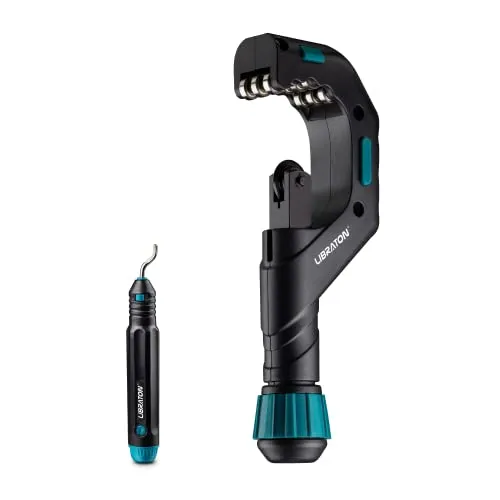 Libraton Rohrschneider 6-70 mm, Rohrabschneider, Kupferrohrschneider Set, Leitungsschneider mit Entgrater für Schneiden von Dünner Edelstahl, Stahl, Kupferrohr, PVC Aluminium