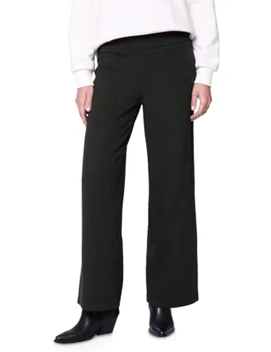 Street One Studio Herringbone Wide Leg Hose Black 40 - Damen-Hosen mit lässigem Casual Fit, elastischem Bund und stylischem Herringbone-Muster für einen trendigen Look.