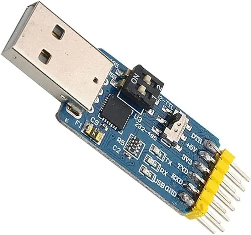 ElectroWorldFR USB to Serial Converter 6-in-1 2102 CP, Multifunctional USB to TTL/RS485/RS232, TTL-RS232/485, 232 to 485 Serial Debug Tool 2102 CP