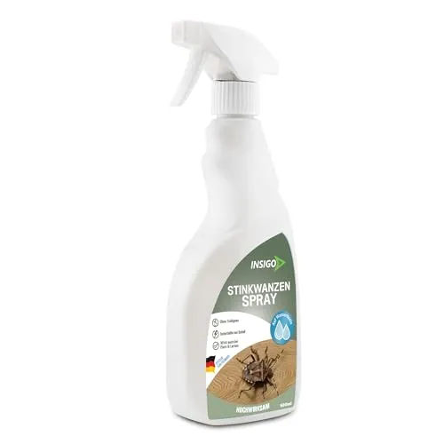 INSIGO Stinkwanzen Spray 500ml - Effektive Wanzenabwehr für Haus & Garten - Universalabwehr für drinnen – Hocheffektives Spray mit Sofortwirkung gegen Stinkwanzen, ideal für Textilien und Oberflächen, sicher für Haushalte mit Kindern und Tieren.