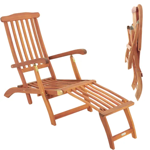 Casaria Gartenliege, Klappbar aus FSC®-zertifiziertem Akazienholz