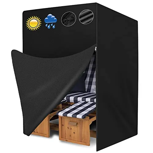 Molbory Strandkorb Schutzhülle Winterfest, Strandkorbhülle 420D Oxford Abdeckung Wasserdicht, Wetterfest (135x105x175/140cm)