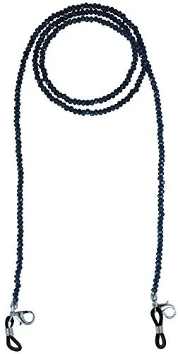 Trachtenland Brillenkette Maskenkette mit Glaskristallperlen - Dunkelblau