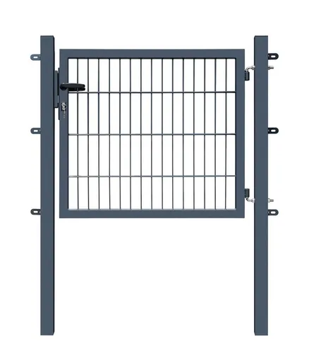 Gartentor Basic für Doppelstabmattenzaun Anthrazit 100 cm x 80 cm - Gartentore, funktionale Einfachheit trifft auf zeitlose Optik. Ideal für wenig frequentierte Durchgänge mit integriertem Mattenhalter für einfachen Aufbau.