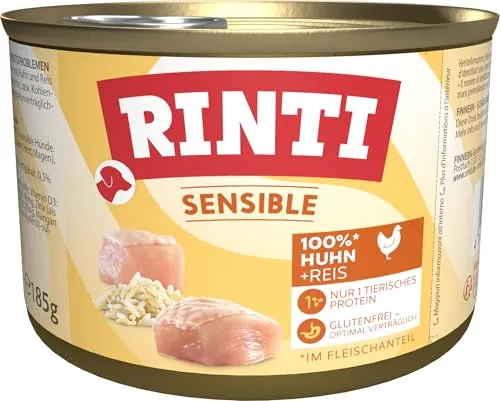 Rinti Hundefutter Sensible Huhn & Reis 185 g, 12er Pack (12 x 185 g)