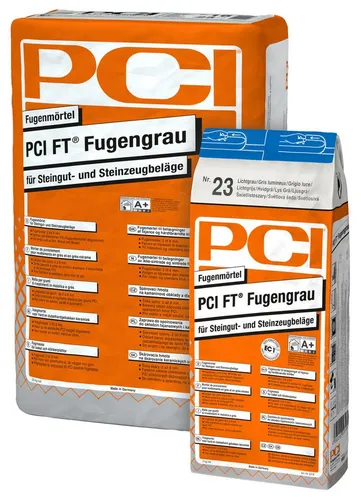 PCI Fliesenkleber FT® Fugengrau Nr.23 lichtgrau 25 kg - Hochwertiger Kraftkleber für Fliesen, ideal für zuverlässige Verlegung. 25 kg für umfangreiche Projekte, leicht zu verarbeiten und für langlebige Ergebnisse.