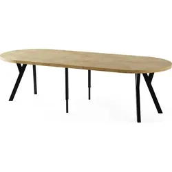 WFL Group Esstisch, Rund, 14-Sitzer aus Eiche