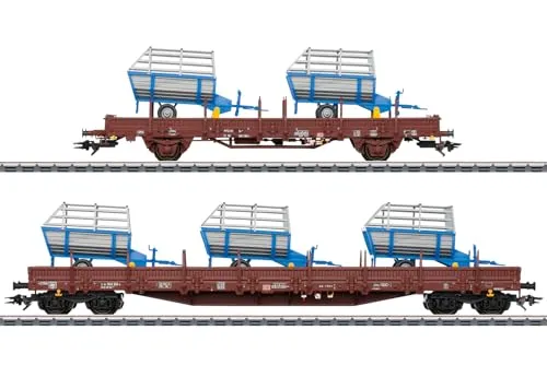 Märklin HO 46407 Güterwagen-Set 2 - Landwirtschaftliche Geräte - Güterwagen im Maßstab 1:87, ideal für Sammler und Modellbahnanlagen, detailgetreu und neu in OVP.