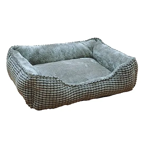 Nobby 61952 Komfortbett eckig Classic Garik dunkelgrau - Hundebett aus Softplüsch mit Anti-Rutsch, waschbar bis 30°C, ideal für den komfortablen Schlaf Ihres Hundes.