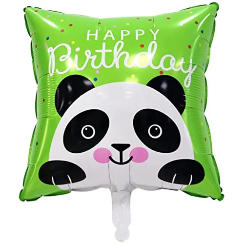 Happy Birthday Luftballons - Geniale Geschenkidee Deko für Geburtstage oder Partys Ballon Helium Folienballon klein mit für Kinder Dekoration Partydeko JGA Geschenkidee - Panda Kissen, 44 x 54 cm