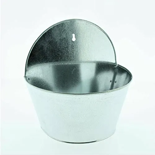finehomegarden Zink Wandampel Wandtopf Pflanzgefäß 19x10cm H11/20cm Garten Pflanztopf Metall Topf Schale