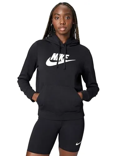 Nike Kapuzensweatshirt Club Fleece für Damen - Sportliches Hoodie aus weichem Fleece-Material, ideal für Fitness und Freizeit, mit Kängurutasche und stylishem Logodruck.