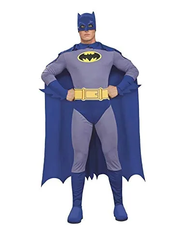 Rubie's Official Batman-Kostüm für Erwachsene, Größe S, Blau - Kostüm-Outfits für Erwachsene, inkl. Cape und Gürtel, offiziell lizenziert und nach EU-Vorschriften getestet - perfekt für Halloween!