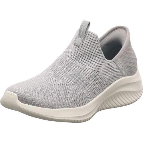 Skechers Damen Slip-On Sneaker ULTRA FLEX 3.0 SMOOTH STEP grau/weiß, Größe 36 - Sneaker mit Hands Free Slip-Ins für einfaches Anziehen und Air-Cooled Memory Foam für optimalen Komfort, ideal für den Alltag.