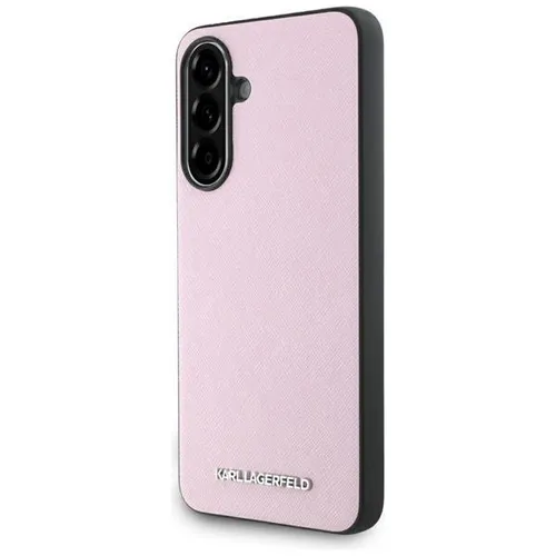 Karl Lagerfeld Saffiano Hülle für Samsung Galaxy A56 5G - Stylische Smartphone Hülle mit pinkem Metall-Logo, schützt Ihr Galaxy A56 5G und verleiht ihm einen eleganten Look.