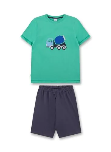 Sanetta Jungen-Schlafanzug kurz grün | Hochwertiger und bequemer Schlafanzug aus Baumwolle für Jungen. Pyjamaset für Jungen 092