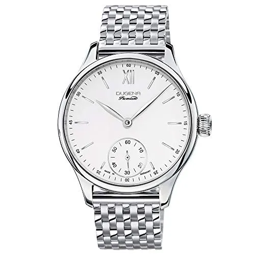 Dugena Mechanik Herren Armbanduhr Epsilon 9 - Elegante Herren-Armbanduhr aus Edelstahl mit Saphirglas und Handaufzugswerk. Stilvolles Design mit römischen Ziffern und 48-Stunden-Gangreserve. Ideal als besonderes Geschenk oder für den eigenen Stil.