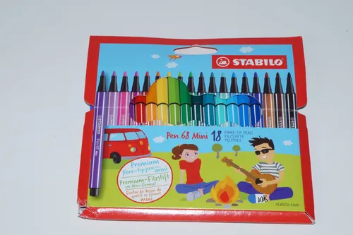 Premium-Filzstift - STABILO Pen 68 Mini - 18er Pack  mit 18 verschiedenen Farben