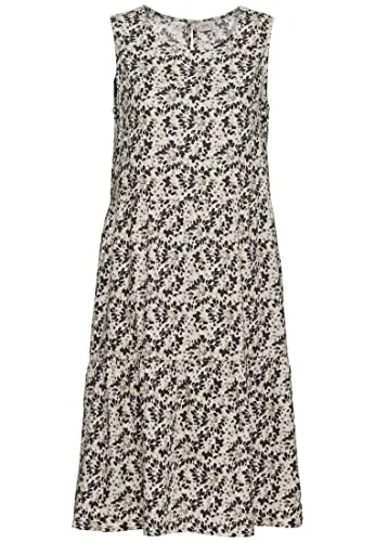 camel active Sommerkleid im Allover-Print - Kleider aus 100% Baumwolle mit Rundhalsausschnitt und ärmellosem Design, ideal für einen lässigen Sommerlook.