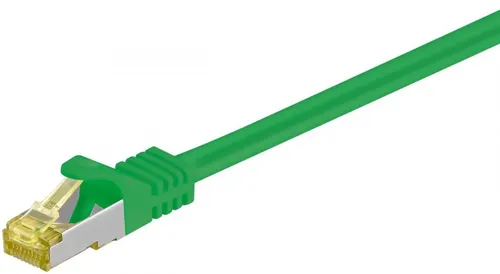 RJ45 Patchkabel CAT 6A S/FTP (PiMF), 500 MHz mit CAT 7 Rohkabel, grün, 10 m