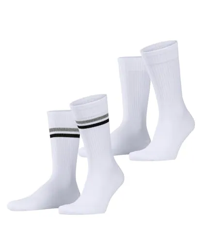 ESPRIT Herren Socken Tennis Stripe Multipack M So Baumwolle gemustert 2 Paar, Weiß White-Mix 2020, 43-46
