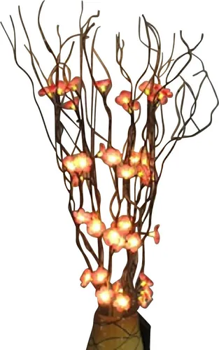LED Deko Kirschblütenzweig mit 15 Textilblüten, warmweiß, ca. 57 cm hoch