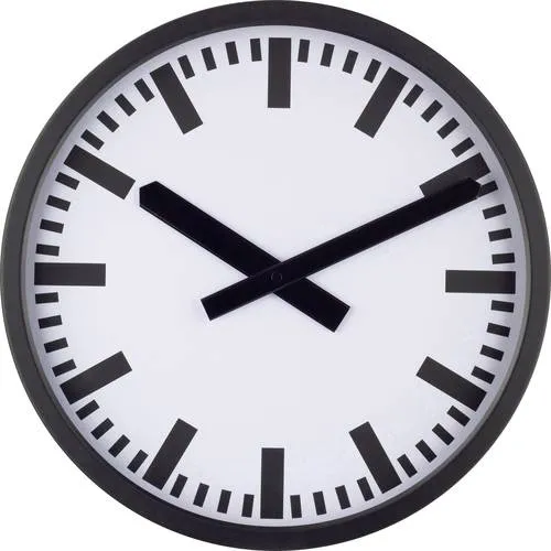 Eurotime Wanduhr 59540-05 Funkuhr, Ø 35 cm, schwarz in schwarz von Eurotime