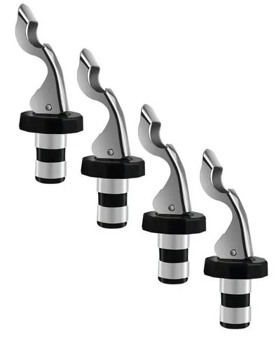 BAYLI Mörser 4er Set Wein Flaschenverschluss mit Hebel für Champagner, Prosecco &